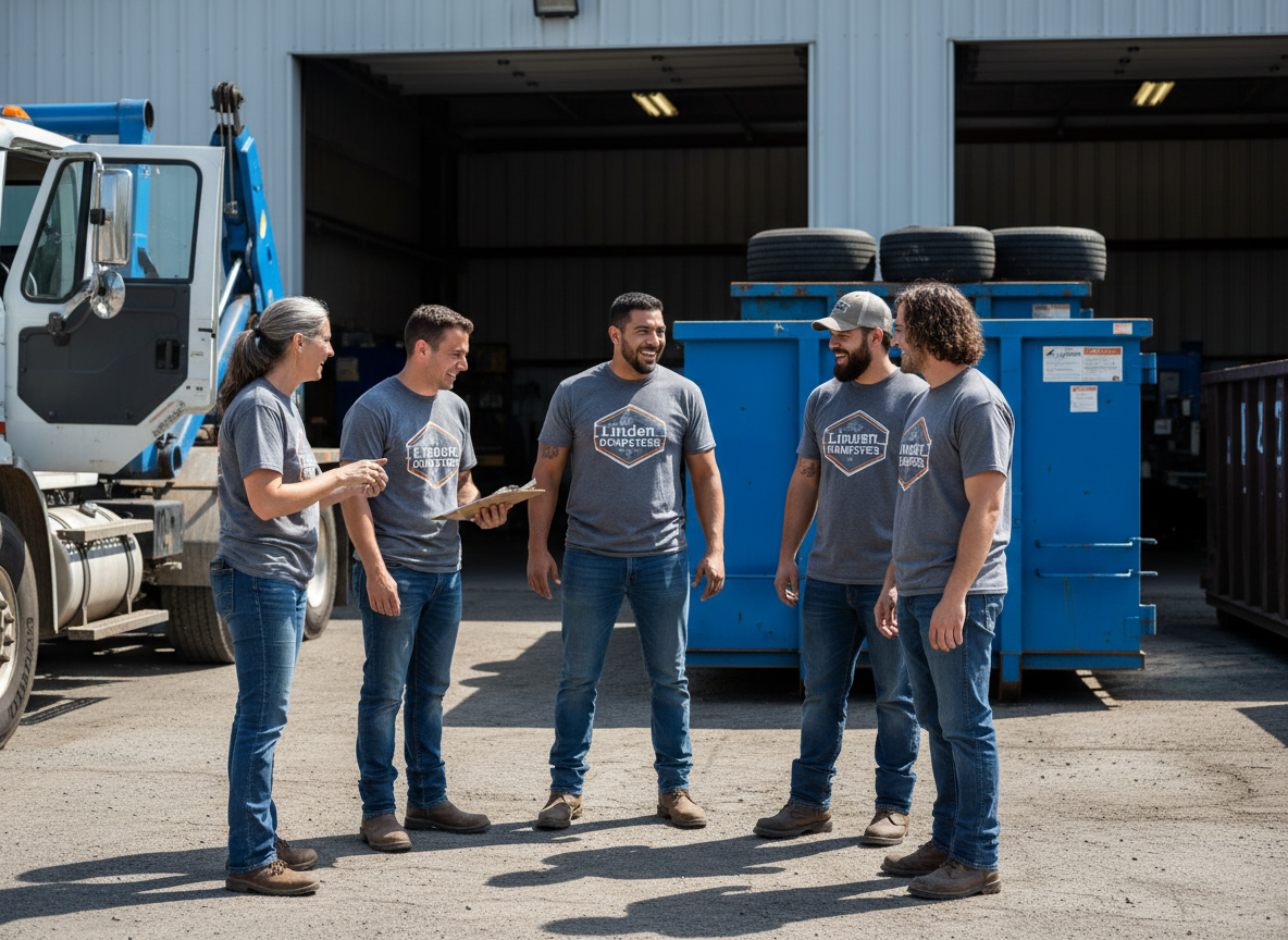 The Silver Dumpster Rental Linden team at work in Linden