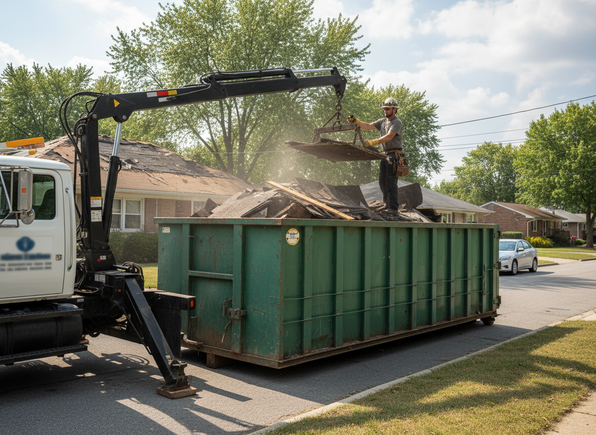 Roofing Dumpster Rental in Linden